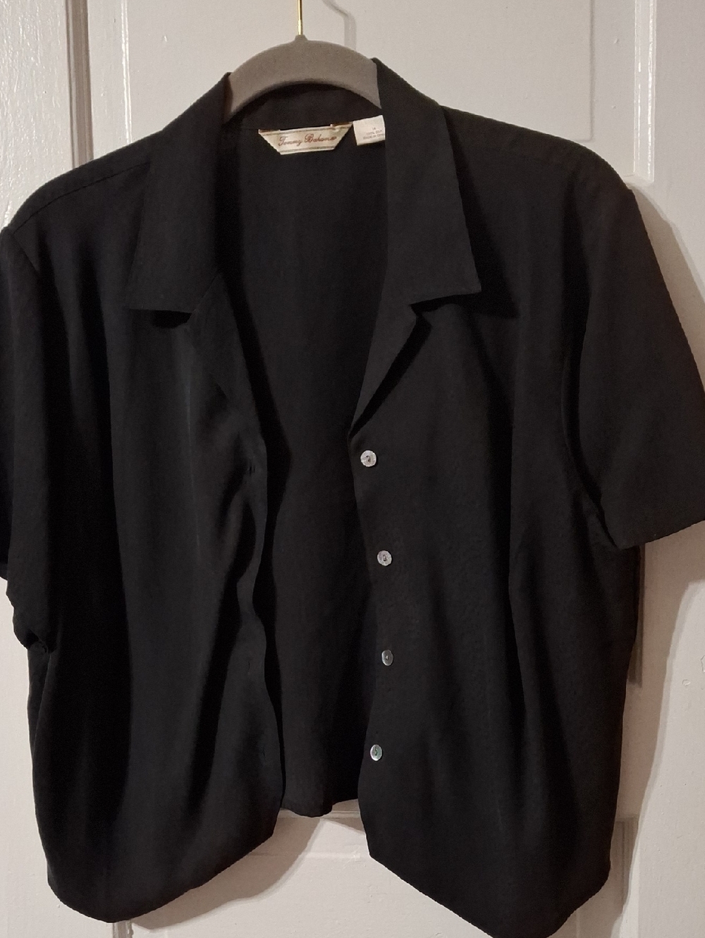 Tommy Bahama Black Short-Sleeve Button Down Shirt (Mis220)